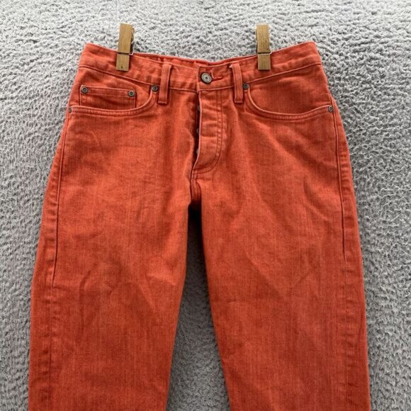 Gustin Selvedge Jeans Men's 28 x 32* Orange Slim California Raw Button Fly Denim - Picture 2 of 13
